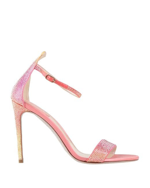 Rene Caovilla Pink Sandals Textile Fibers
