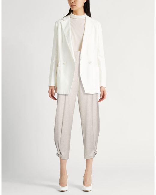 Moorer White Pants Virgin Wool