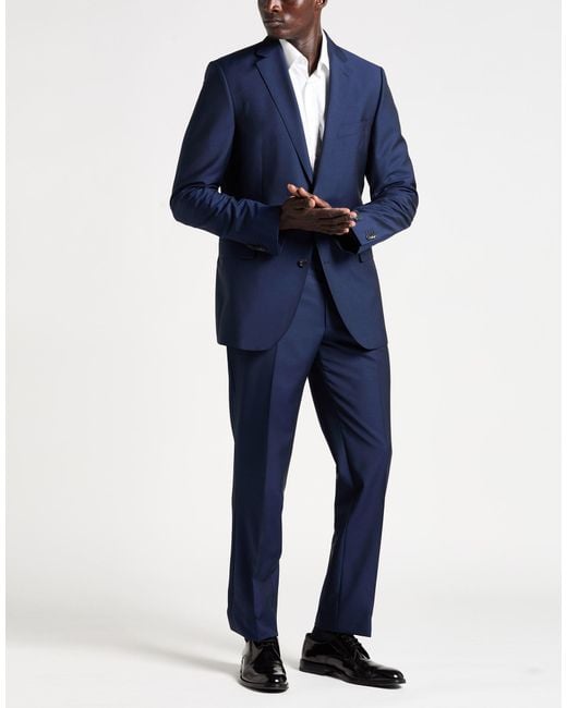 EDUARD DRESSLER Blue Suit Wool, Mohair Wool for men