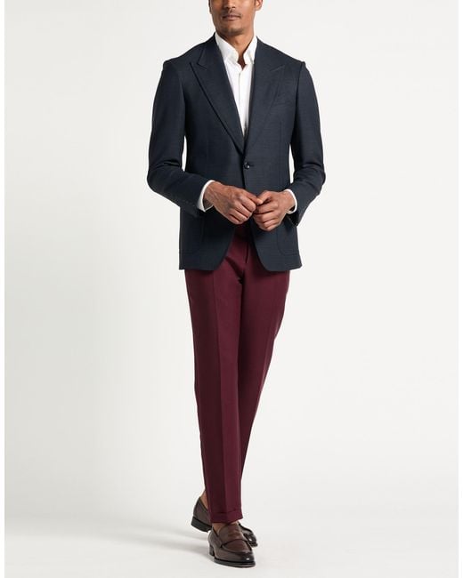 Tom Ford Blue Midnight Blazer Wool, Elastane for men