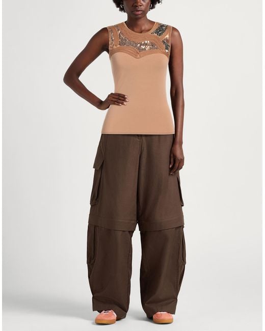 Patrizia Pepe Brown Camel Top Viscose, Elastane