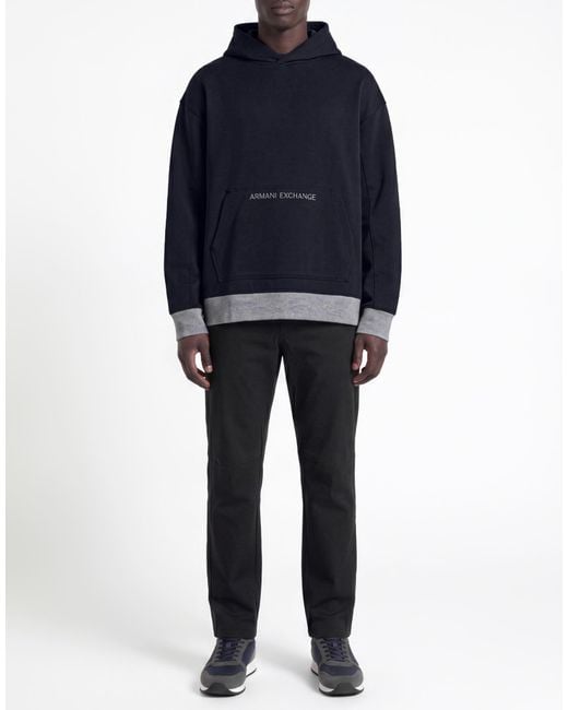 ARMANI EXCHANGE Blue Sweatshirt Cotton, Polyester, Elastane for men