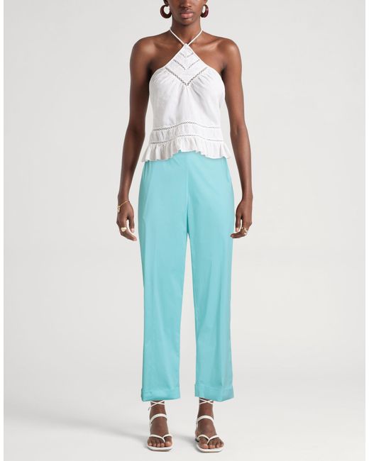 MEIMEIJ Blue Pants Cotton, Polyamide, Elastane