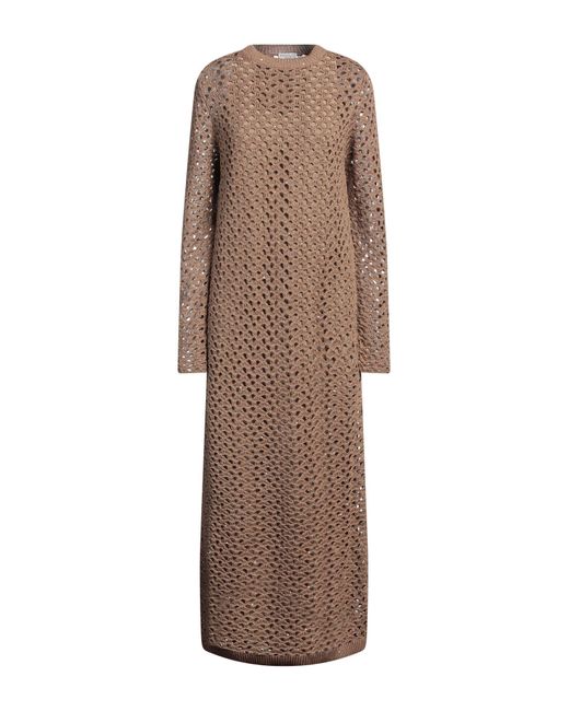 Brunello Cucinelli Brown Midi-Kleid