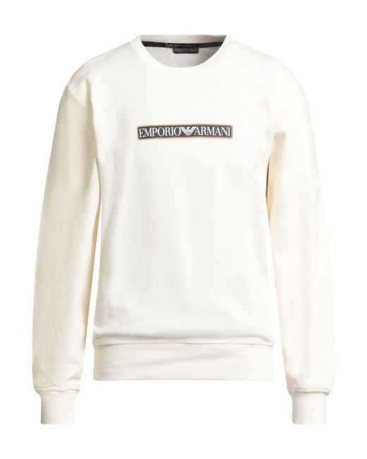 Emporio Armani White Underwear Sweatshirt Cotton, Elastane for men