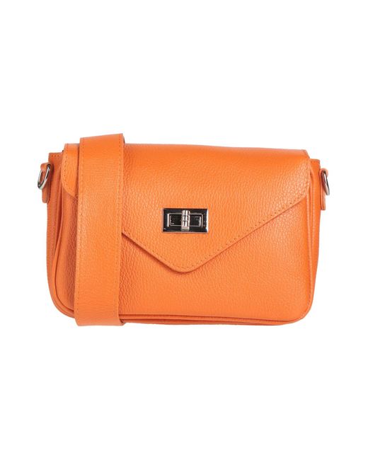 Laura Di Maggio Orange Cross-Body Bag Leather