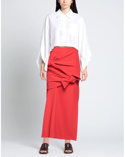 MSGM Red Maxi Skirt