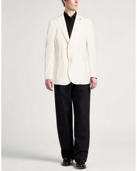 Barbati Natural Blazer Polyester, Viscose, Elastane for men