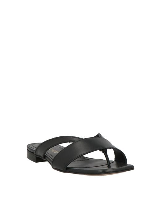 Bervicato Black Thong Sandal