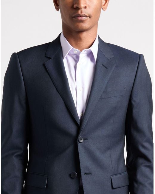 Emporio Armani David Line Midnight Suit Virgin Wool, Silk in Blue