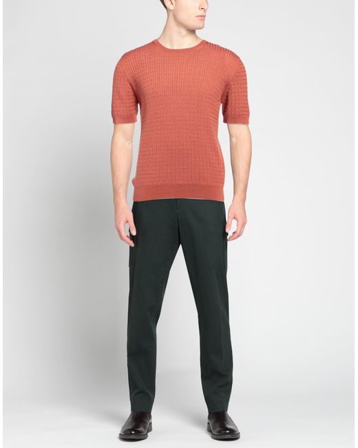 Eleventy Pink Rust Sweater Wool, Silk for men