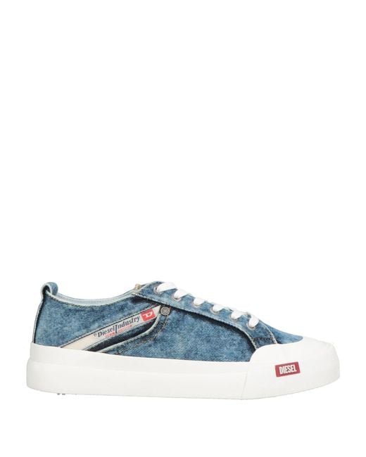 DIESEL Blue Sneakers Cotton for men