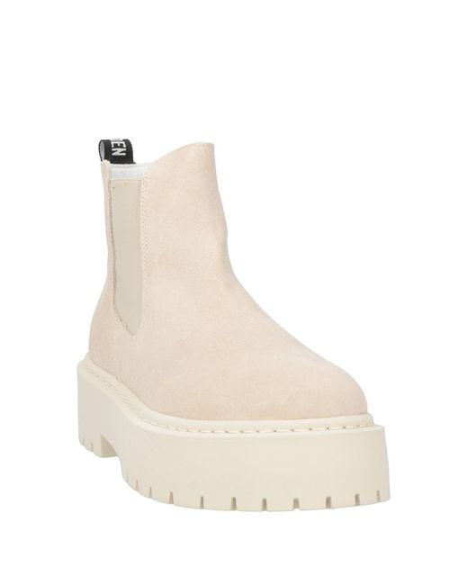 Steve Madden Natural Light Ankle Boots Leather