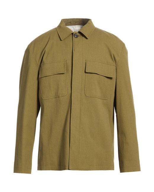 Lardini Green Military Shirt Cotton, Elastane for men