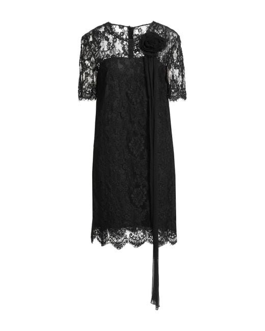 Ermanno Scervino Black Mini Dress Polyamide, Viscose, Polyester, Cotton