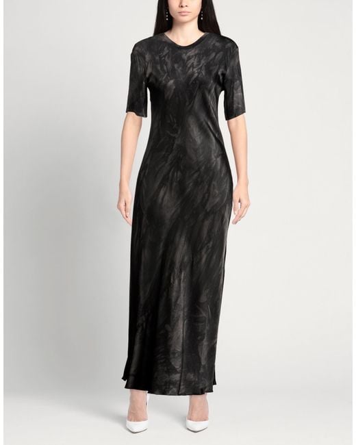 Manila Grace Black Maxi Dress Viscose, Elastane