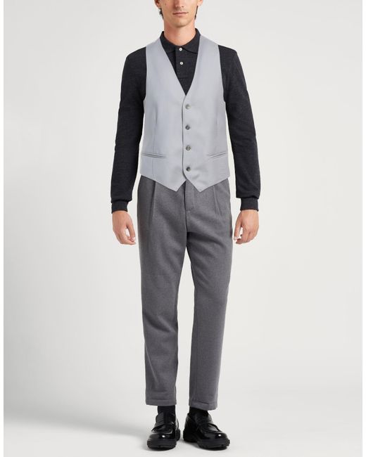 Emporio Armani Gray Tailored Vest Virgin Wool for men