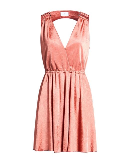 Nenette Pink Rust Mini Dress Polyester