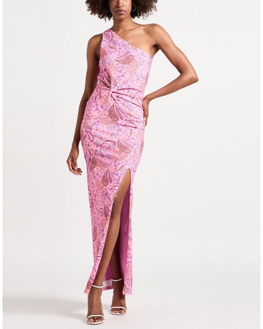 Hale Bob Pink Maxi Dress Polyester, Elastane