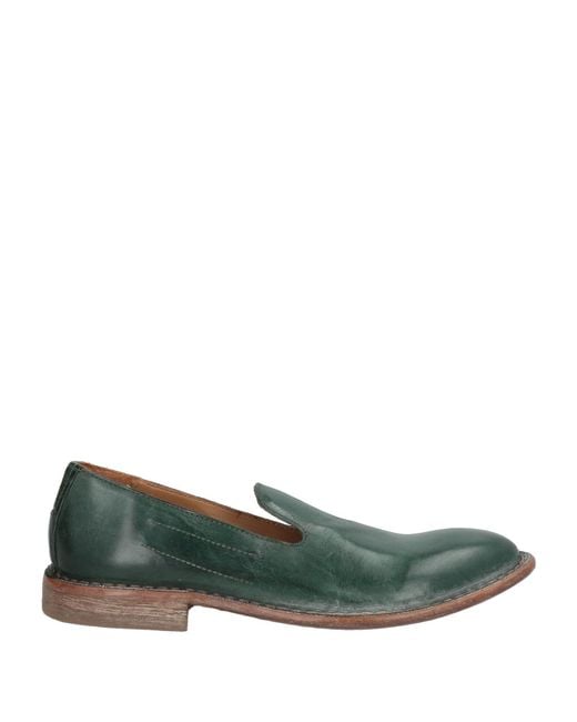Moma Green Ideal Block Loafers Leather