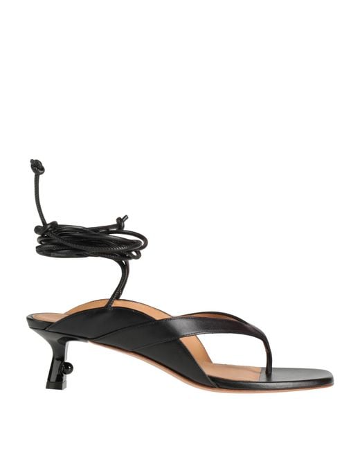 Off-White c/o Virgil Abloh Black Thong Sandal Leather