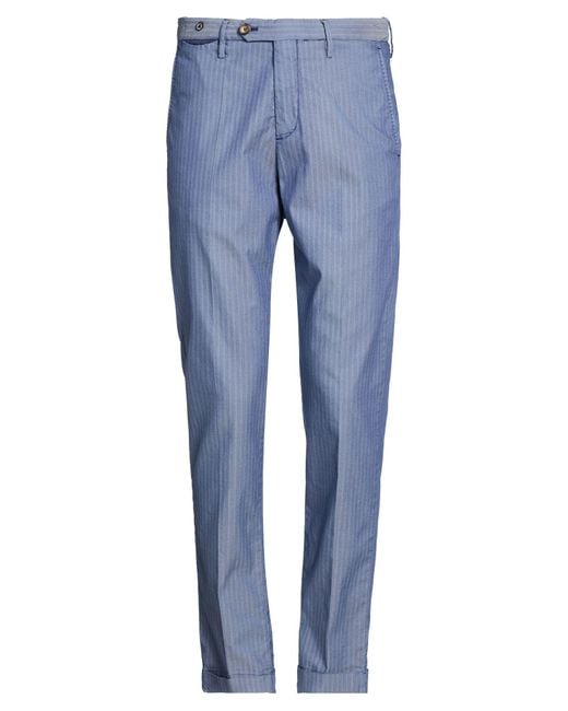 FILETTO Blue Pants Cotton, Polyester, Elastane for men