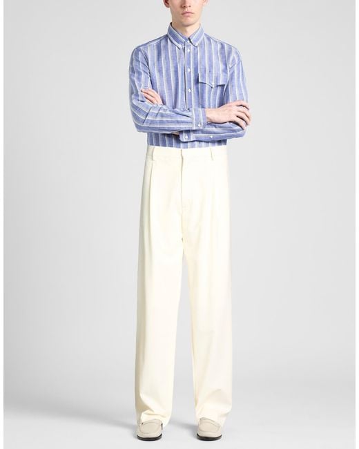 Lardini White Pants Polyester, Wool, Elastane for men