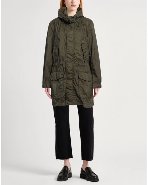 Woolrich Green Overcoat & Trench Coat Polyamide