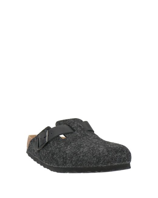 Birkenstock Multicolor Charcoal Mules & Clogs Textile Fibers, Leather for men