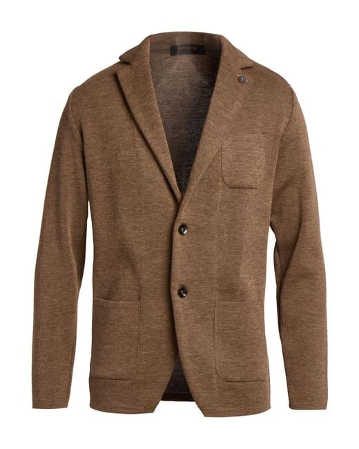 Officina 36 Brown Camel Blazer Acrylic, Wool for men
