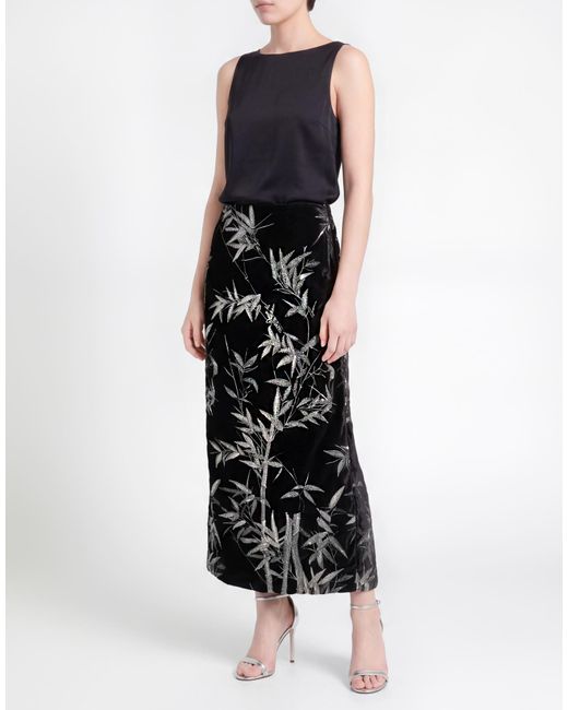 WEILI ZHENG Black Midi Skirt