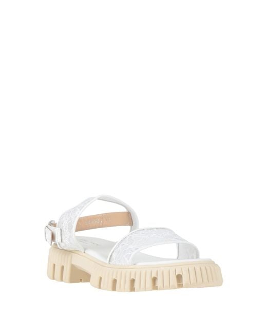 Baldinini White Sandals Textile Fibers