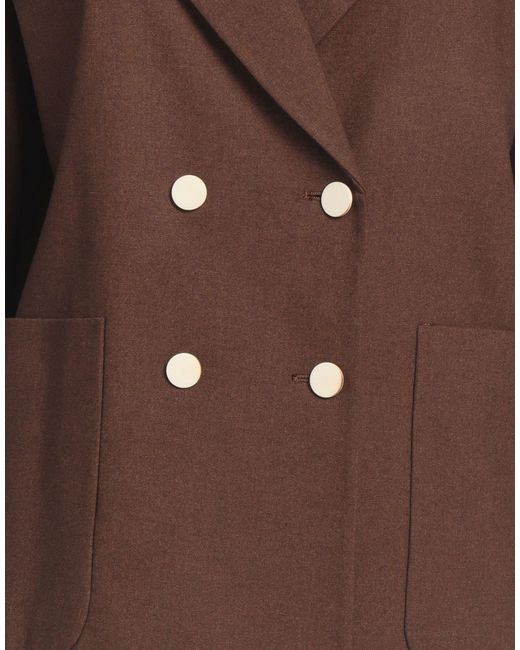 Alysi Brown Blazer Viscose, Polyester, Wool, Elastane