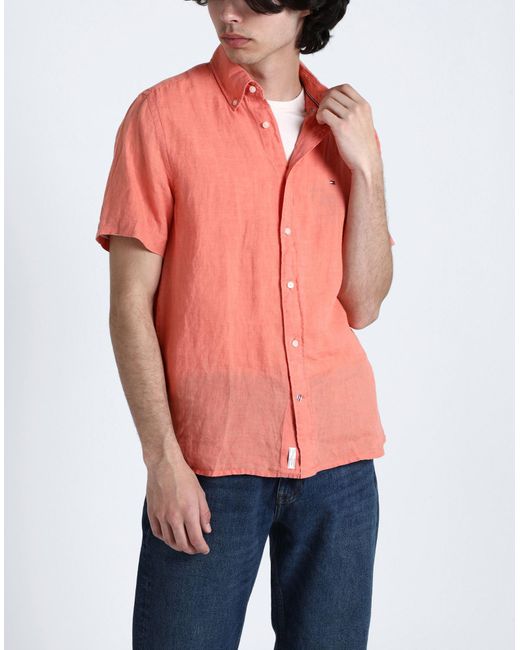 Tommy Hilfiger Pink Shirt Linen for men