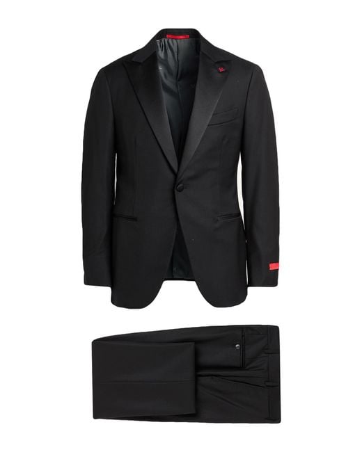 Isaia Black Suit Wool for men