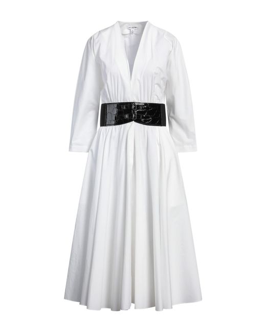 Alaïa White Midi Dress Cotton, Polyamide, Elastane