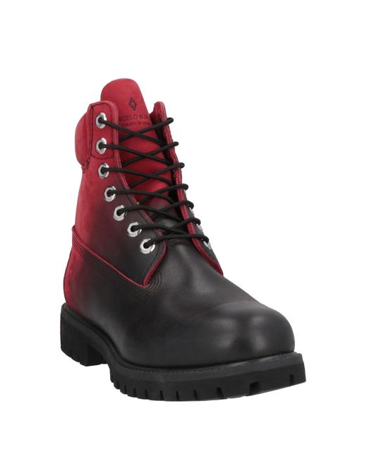 MARCELO BURLON x TIMBERLAND Red Ankle Boots for men