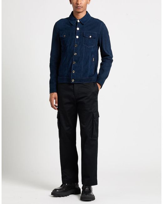 Moorer Blue Jacket Leather for men