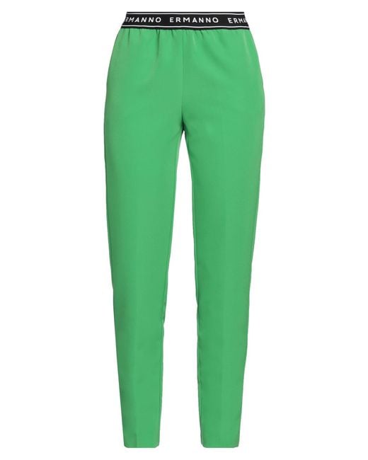ERMANNO FIRENZE Yellow Pants Polyester, Elastane, Polyamide