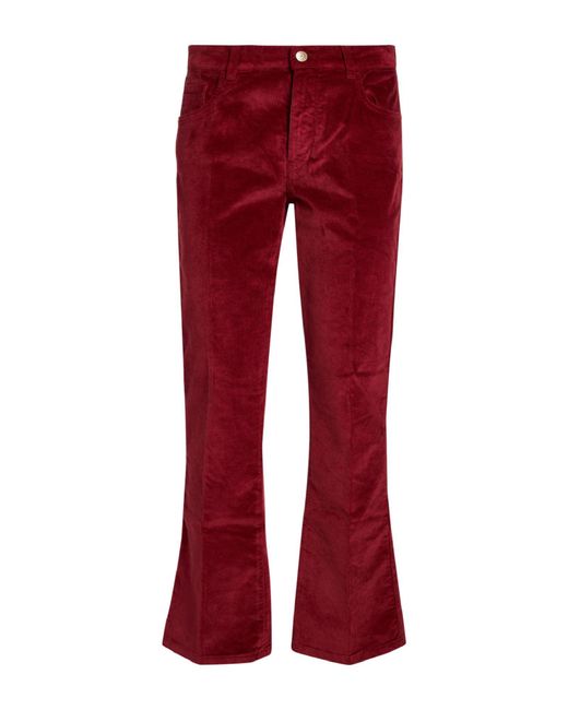 RE_HASH Red Burgundy Pants Cotton, Lyocell, Elastane