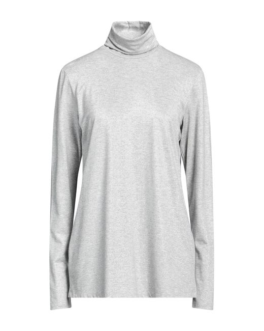 Marina Rinaldi Gray T-Shirt Viscose, Metallic Fiber, Elastane, Polyamide