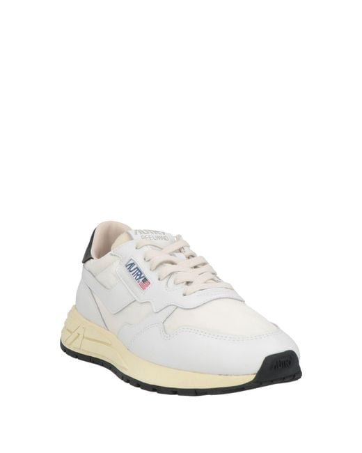 Autry White Ivory Sneakers Leather, Textile Fibers for men