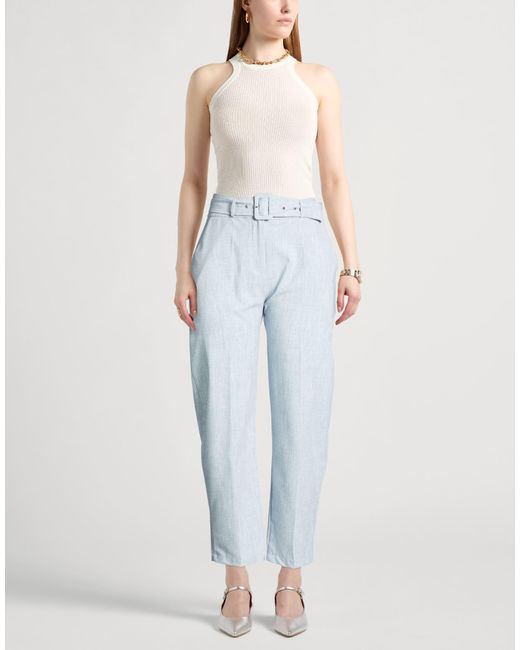 Silvian Heach Blue Pants Polyester, Viscose, Elastane