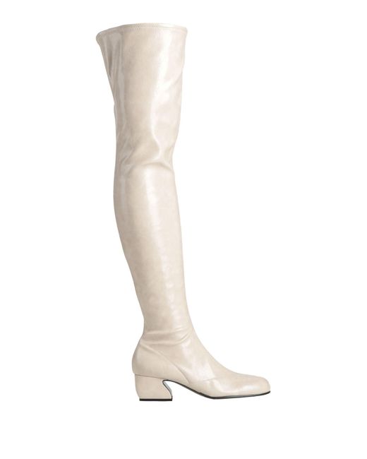 Sergio Rossi White Boot Textile Fibers