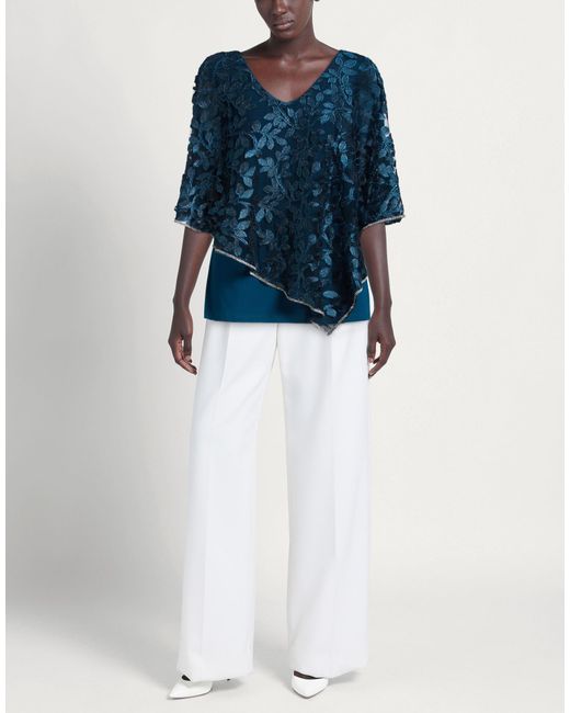FRANK LYMAN Blue Top Polyester, Nylon, Elastane