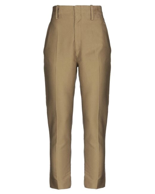 Isabel Marant Natural Khaki Pants Cotton