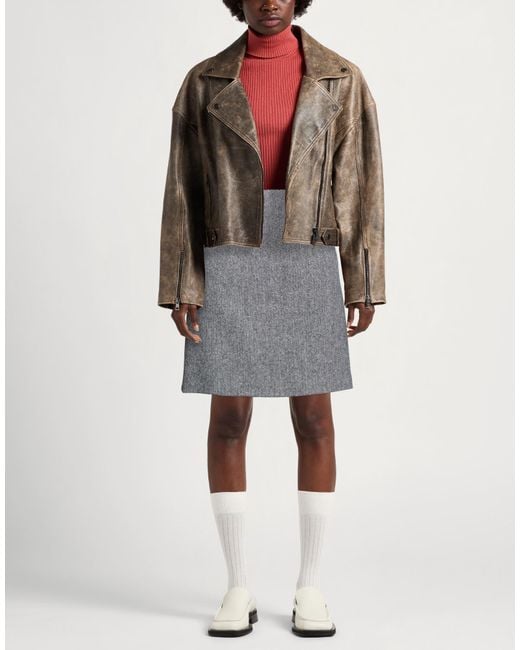 Weekend by Maxmara Gray Mini Skirt Virgin Wool