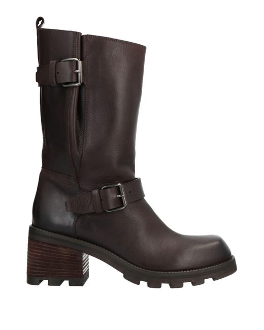 Elena Iachi Leather Knee Boots in Dark Brown (Brown) | Lyst