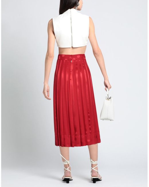 Dolce & Gabbana Red Midi Skirt