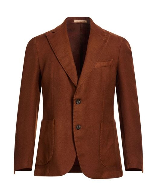 Bagnoli Sartoria Napoli Brown Blazer Virgin Wool for men